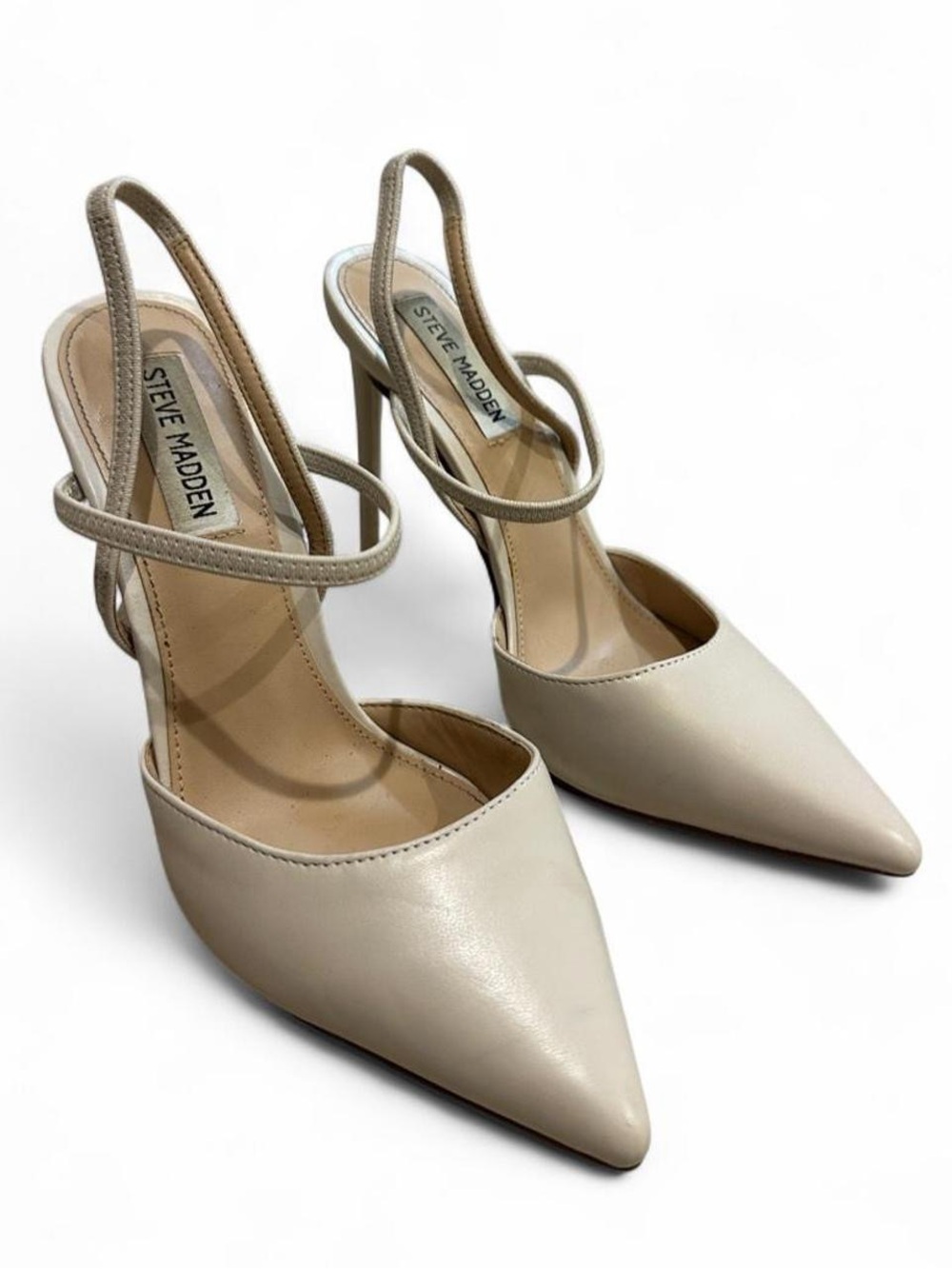 Steve Madden Cream Pointed-Toe Slingback Pumps